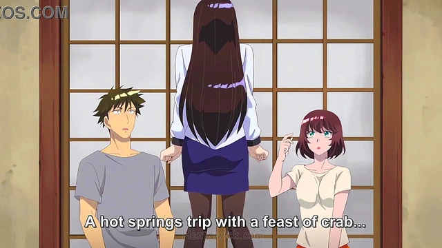 Steamy Moans Fill the Outdoor Onsen – Unlikely Hentai Threesome Ignites