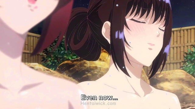 Steamy Moans Fill the Outdoor Onsen – Unlikely Hentai Threesome Ignites