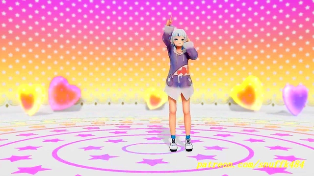Gura’s Sensual MMD Dance – Hot VR-Free HoloLive Action