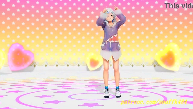 Gura’s Sensual MMD Dance – Hot VR-Free HoloLive Action