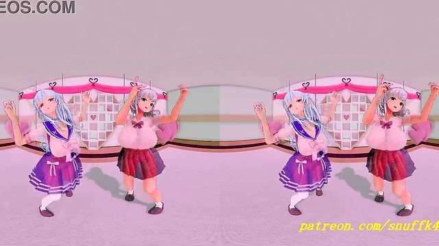 NoelAmy Dances Sensually in VR180 MMD HoloLive Fantasy POV