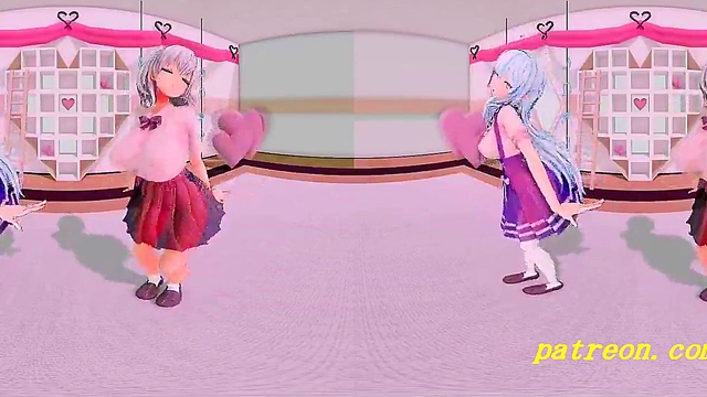 NoelAmy Dances Sensually in VR180 MMD HoloLive Fantasy POV