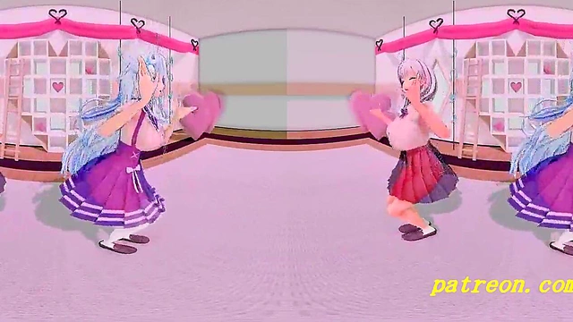 NoelAmy Dances Sensually in VR180 MMD HoloLive Fantasy POV