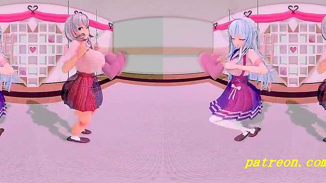 NoelAmy Dances Sensually in VR180 MMD HoloLive Fantasy POV