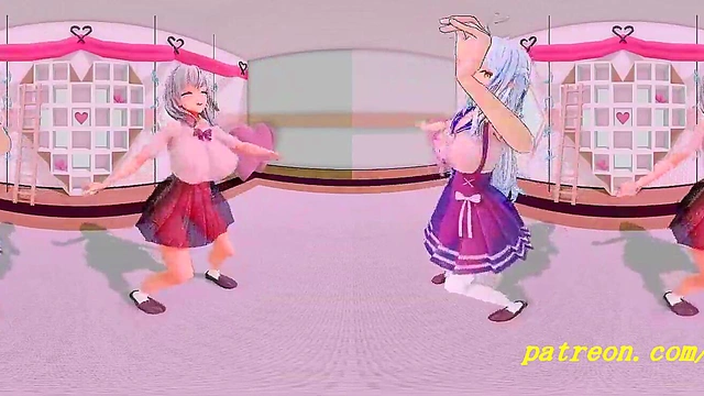 NoelAmy Dances Sensually in VR180 MMD HoloLive Fantasy POV