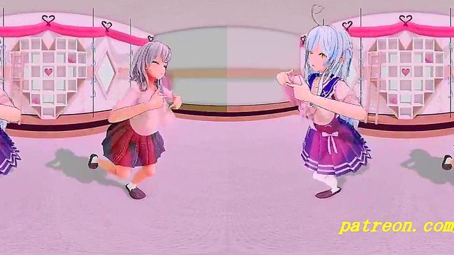 NoelAmy Dances Sensually in VR180 MMD HoloLive Fantasy POV