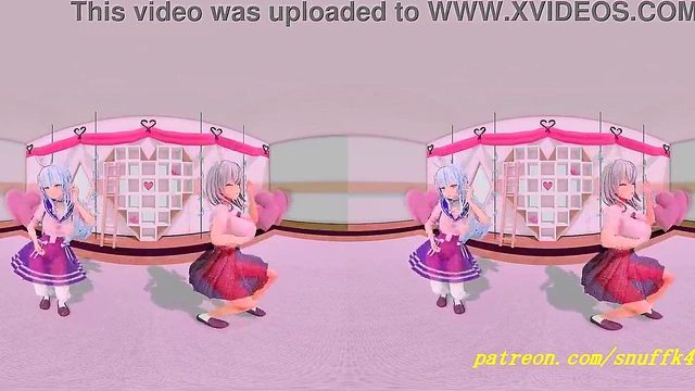 NoelAmy Dances Sensually in VR180 MMD HoloLive Fantasy POV