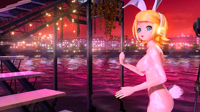 Miku, Rin & Luka Rock Bikini Bunnies in Steamy Vocaloid Fantasy Scene