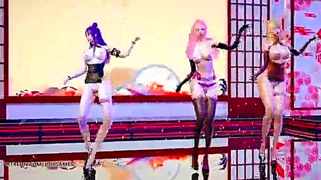 KDA Members' Steamy Nude Dance Party in MMD Hentai Cosplay Extravaganza