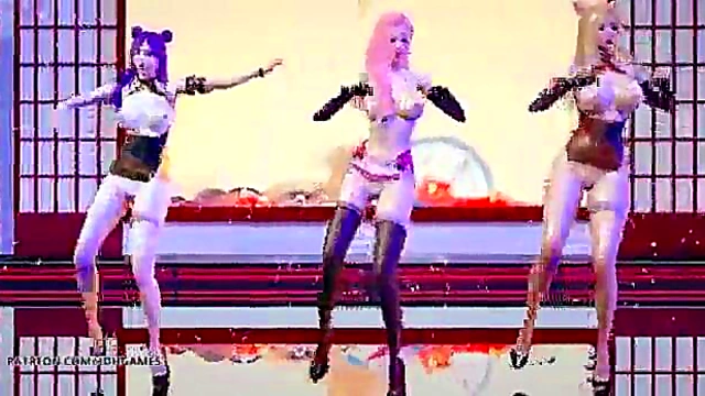 KDA Members' Steamy Nude Dance Party in MMD Hentai Cosplay Extravaganza