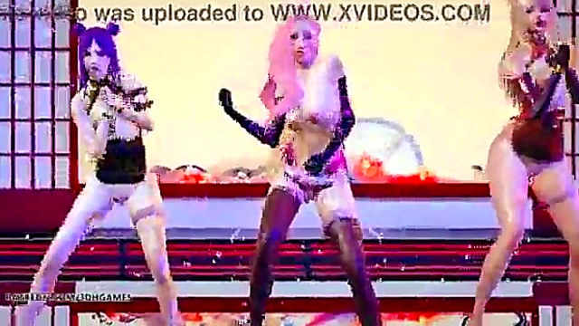 KDA Members' Steamy Nude Dance Party in MMD Hentai Cosplay Extravaganza