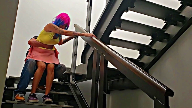 Stairway Quickie Gone Wild – Caught Mid-Fuck by Close Encounter