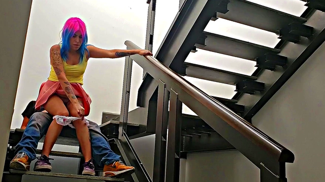 Stairway Quickie Gone Wild – Caught Mid-Fuck by Close Encounter