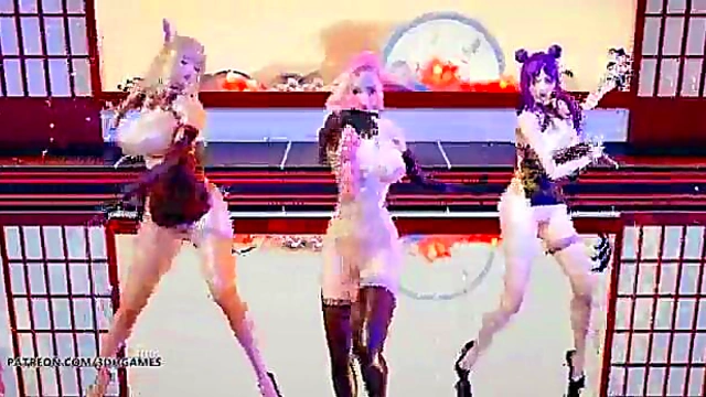 GokurakuJodo’s Seductive MMD Strip Tease – League of Legends Hentai cosplay uncensored