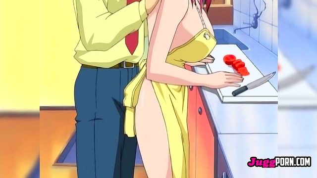 Pink-Haired Bombshell Takes Teacher's Cock Hard in Steamy Kitchen Fuck - UNCENSORED