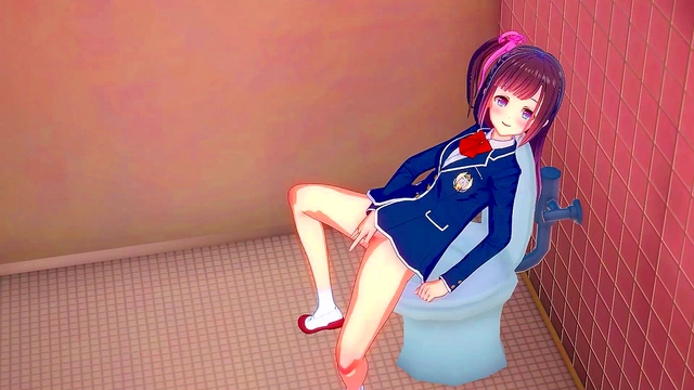 Pleasures Herself Secretly in Classroom Bathroom Stall