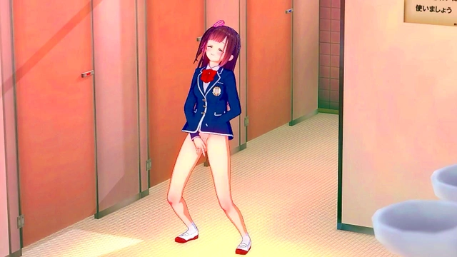 Pleasures Herself Secretly in Classroom Bathroom Stall