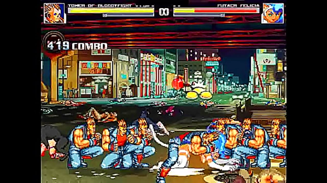 Felicia Dominates Hentai Mugen Arena in Steamy Gang Bang Action