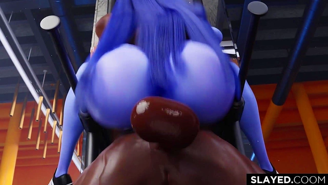 A black Destroys Widowmaker's Womb without Mercy