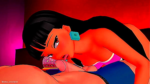 Chel has sex with a big cock (3D hentai)