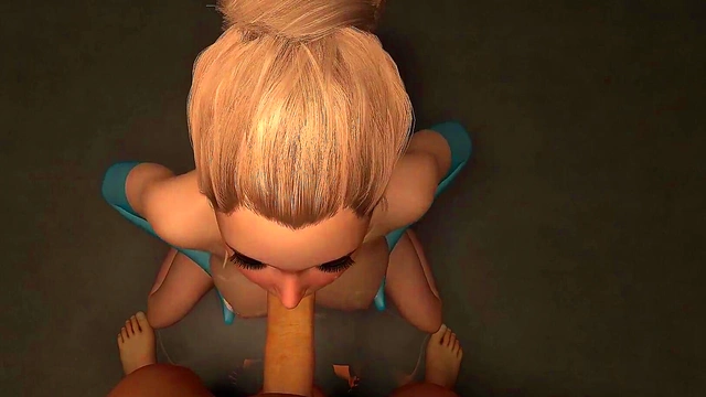 3D Porn Hentai Busty Blonde Deepthroat POV Blowjob TEASER