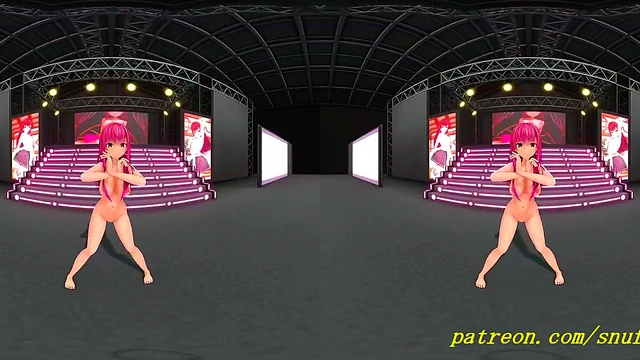 VR180 mmd Marine Nude Dance 3d hololive Hentai