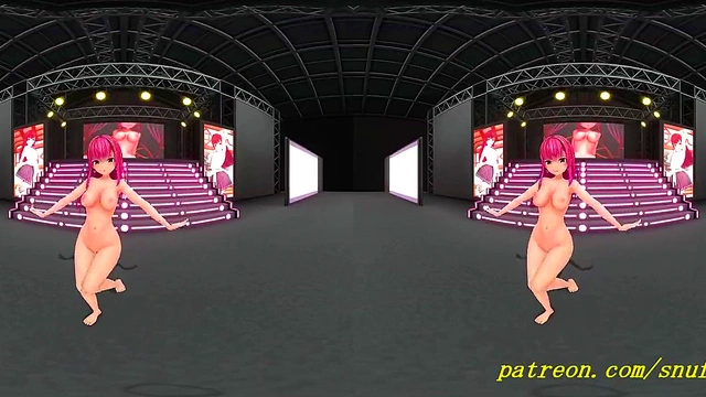 VR180 mmd Marine Nude Dance 3d hololive Hentai