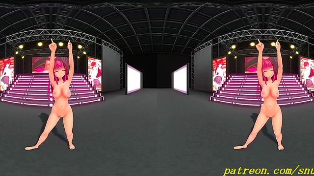 VR180 mmd Marine Nude Dance 3d hololive Hentai