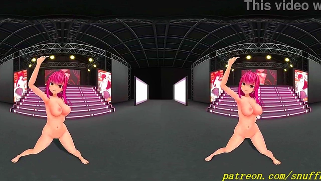 VR180 mmd Marine Nude Dance 3d hololive Hentai