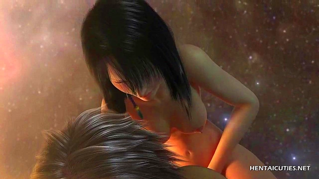 Beautiful 3d hentai Teen 18+ giving a blowjob and getting a messy facial