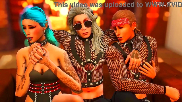 Rockstar Astarion and Halsin double penetrate horny Tav - sims 3 - Baldur's gate III - 3D animation