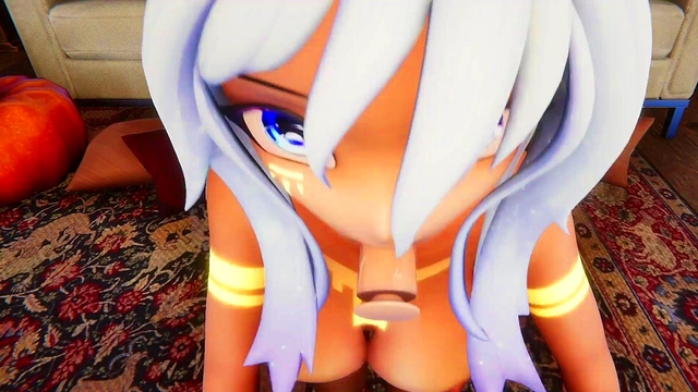 Hentai Vtuber Elfie Love gives you blow job & lets you cum on her face POV (3D / VRCHAT / MMD)