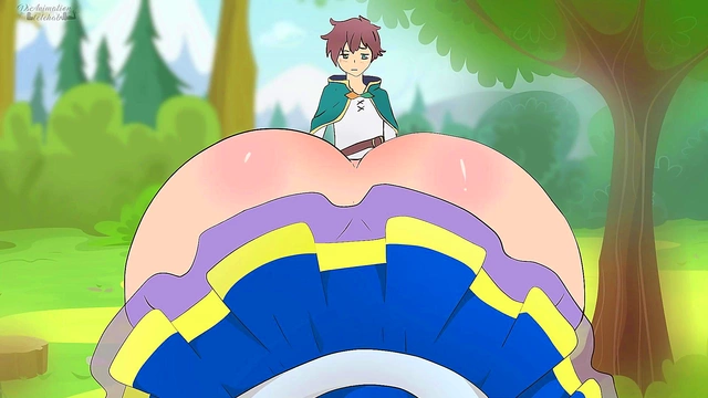 Aqua Wore a skirt that was Too short to seduce Kazuma/Hentai/Cartoon/Parody/God's Blessing On This Wonderful Wold !