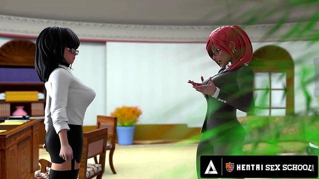 HENTAI SEX UNIVERSITY - Futanari Beauty Fucks The Principal HER FIRST MMF CREAMPIE!