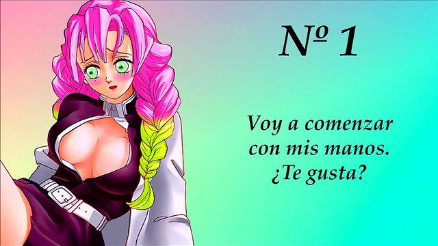 JOI hentai con Mitsuri. Super Gangbang. En español.