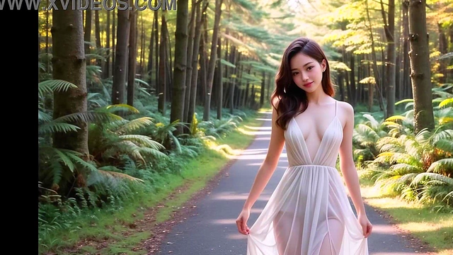 Naked Big Tits Asian walking in the forest (with pussy masturbation ASMR sound!) Uncensored Hentai