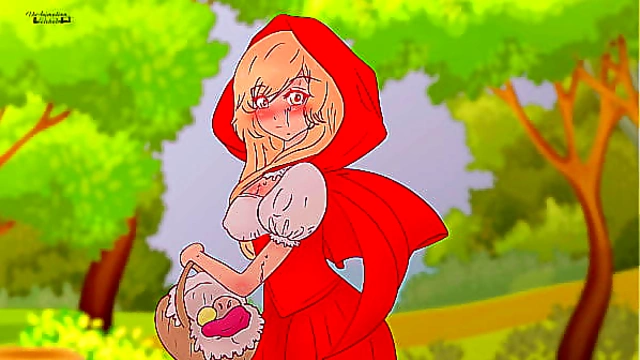 Little Red Riding Hood scolded a pervert who fucked a tree and let him know a woman's body !Hentai Cartoon Parody !