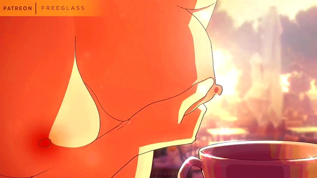 Squirting Milk, Lactating into a coffee cup Hentai Animation