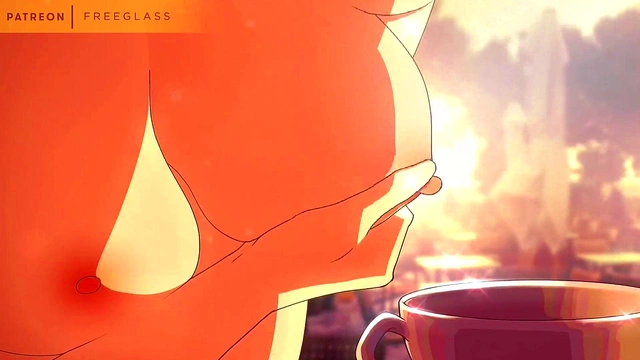 Squirting Milk, Lactating into a coffee cup Hentai Animation