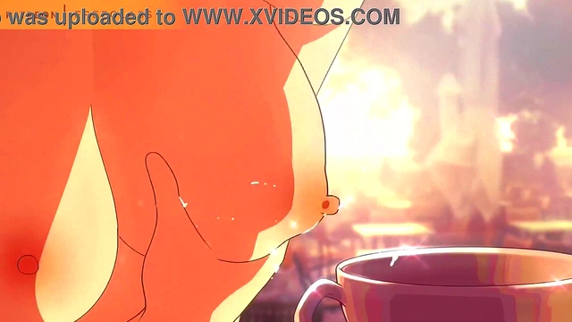 Squirting Milk, Lactating into a coffee cup Hentai Animation