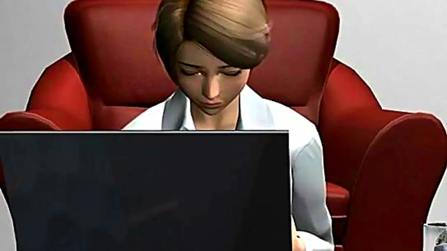 Busty 3d cartoon hottie masturbating