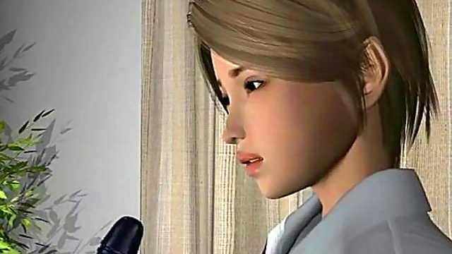 Busty 3d cartoon hottie masturbating