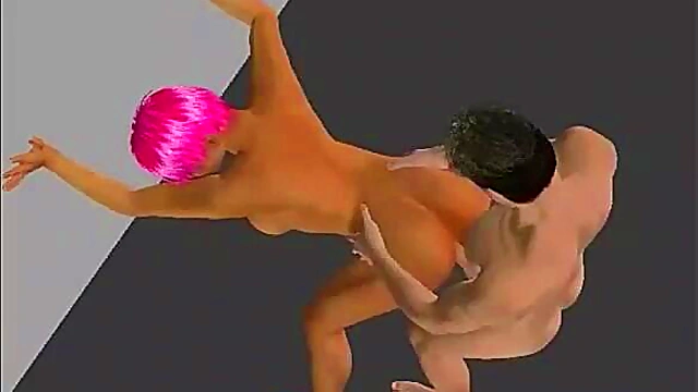 3d hentai redhead stripper dancing on stage