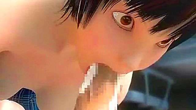 3D Japanese Coed Eats Cum!