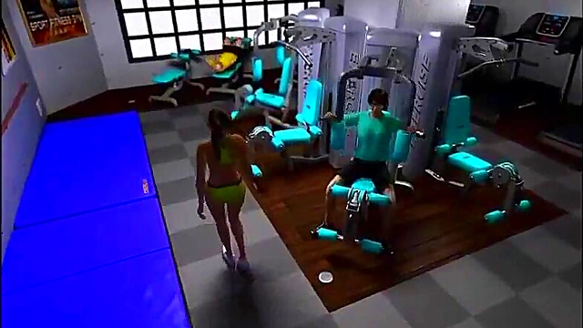 3d big tits get blowjob sex on gym