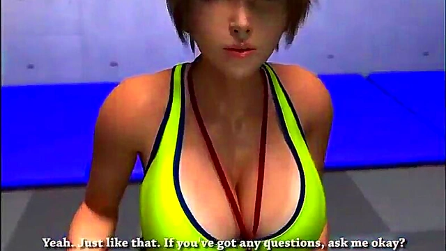 3d big tits get blowjob sex on gym