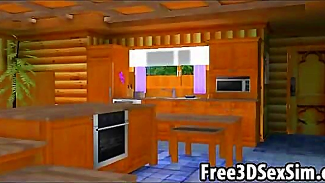 Devil jerry eagerly fucking two 3D cartoon babes