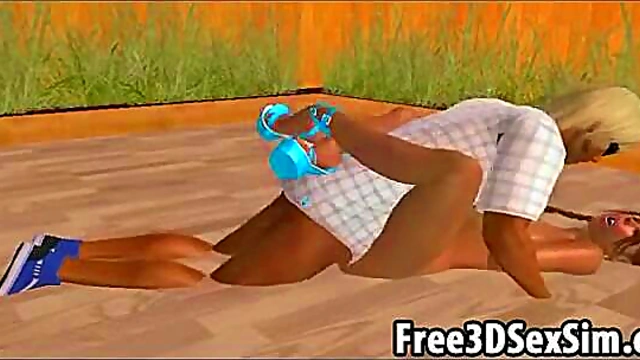 Devil jerry eagerly fucking two 3D cartoon babes