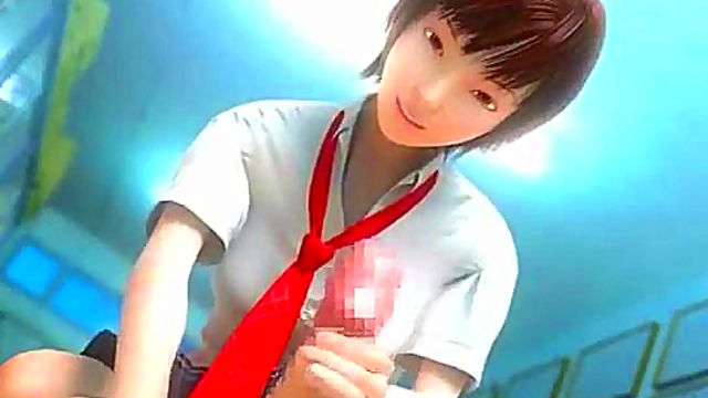 3D Japanese Handjob!