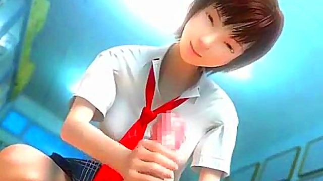 3D Japanese Handjob!